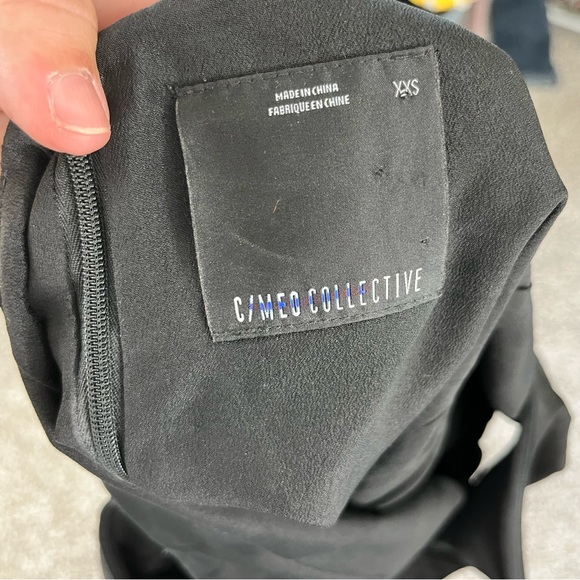 C/MEO COLLECTIVE Too Close Halter Bell Sleeve Cold Shoulder Black Top - Picture 11 of 12